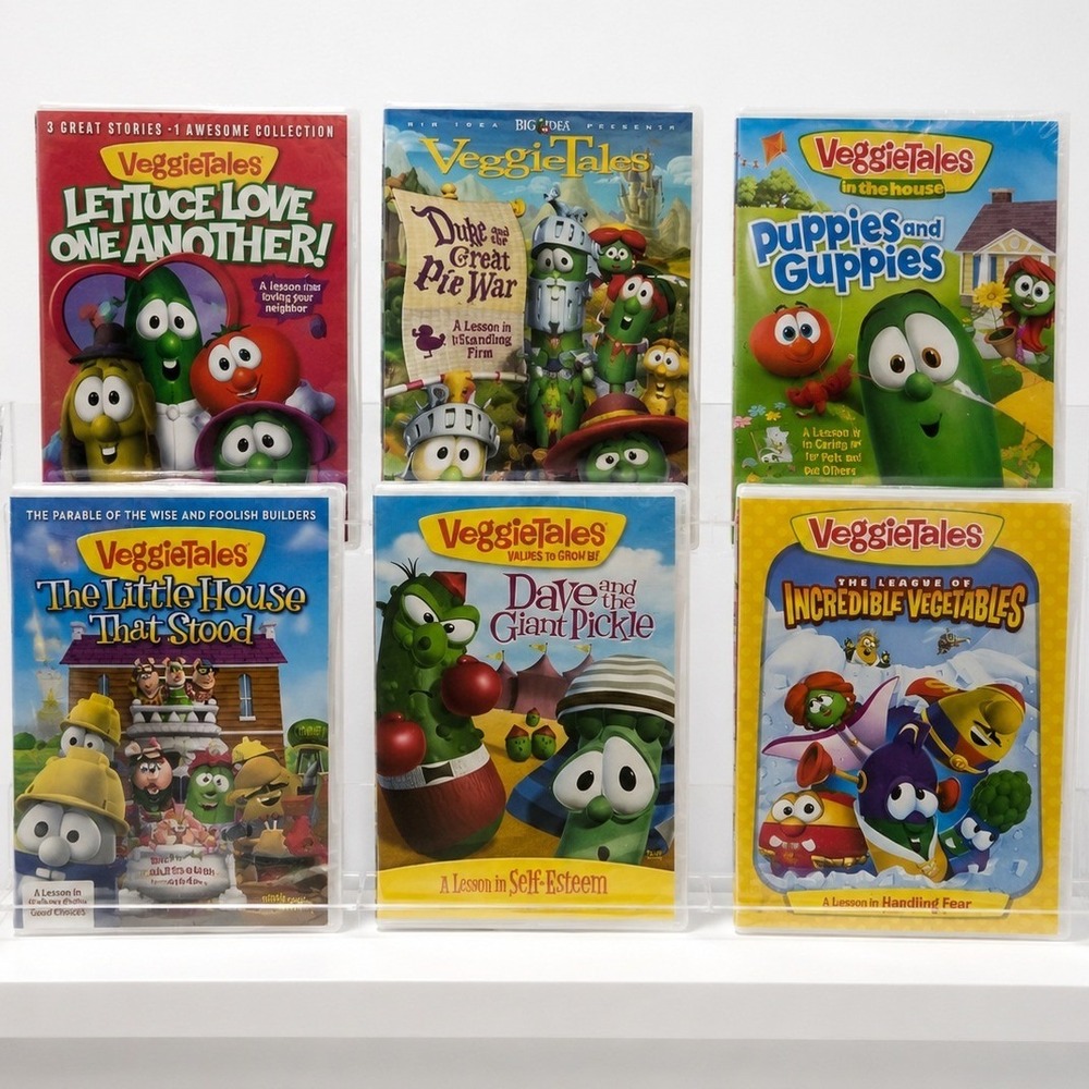 VeggieTales DVD Lot of 5‎ Kids Christian Family Movies Bundle